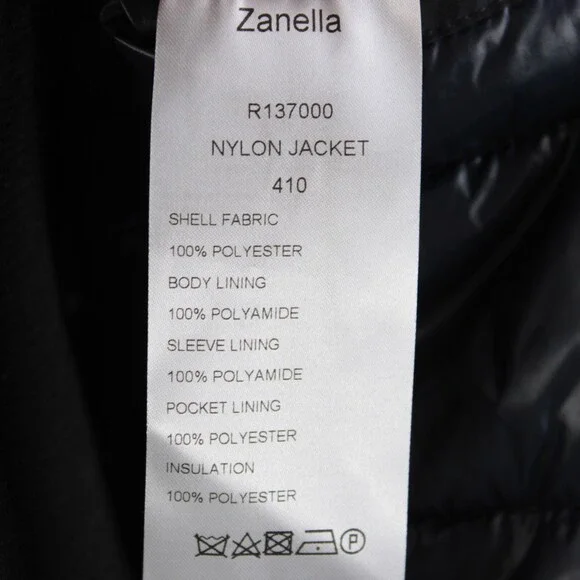 Zanella NWT Padded Nylon Jacket w/ Optional Hood Size Large US In Solid Blue